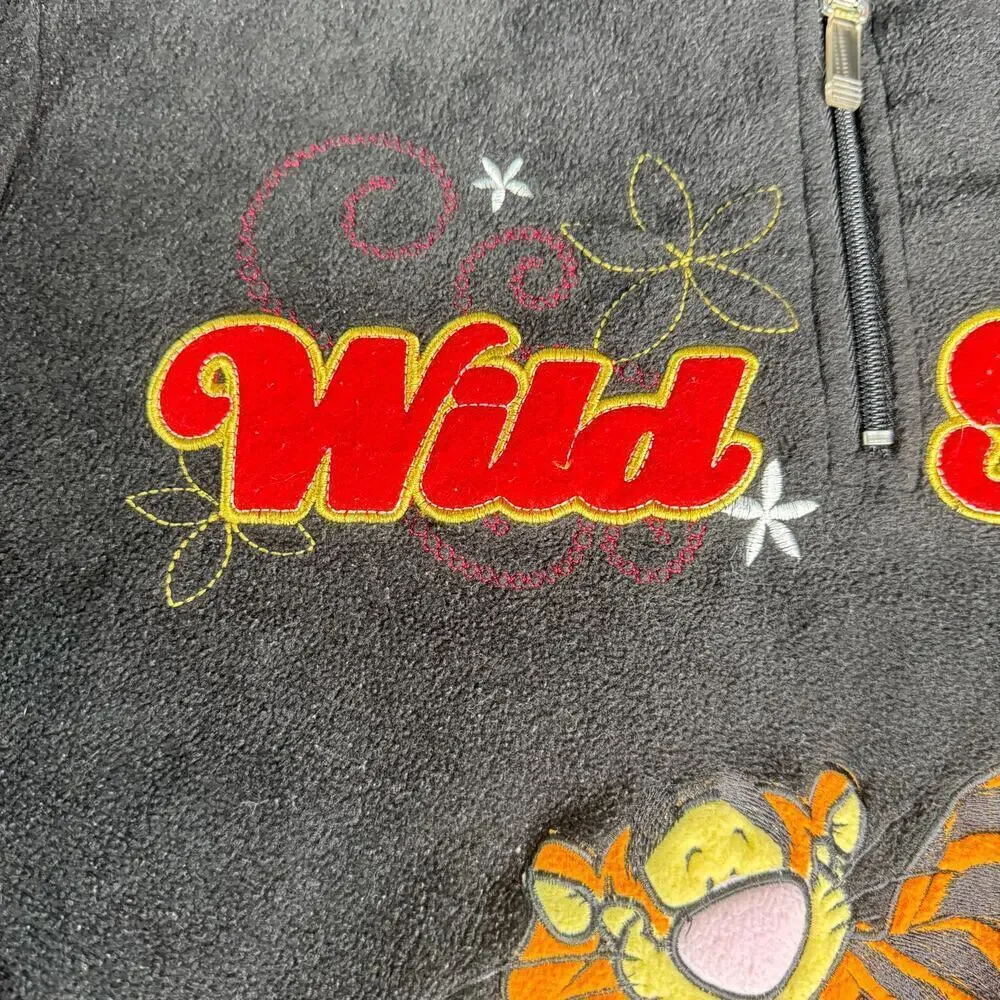 Disney Tigger Womens 2X Fleece Hoodie Wild Friend 1/4 Zip Embroidered Plus